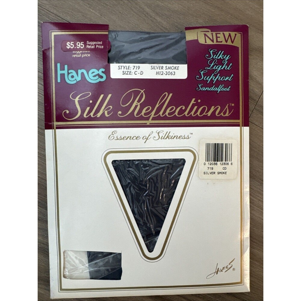 Vintage 1988 Hanes SILK Reflections Style 719 Plus Size C-D Silver Smoke